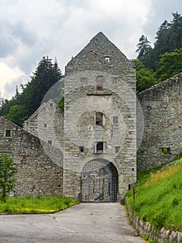 Cycleway of Pusteria valley: ruins of castle at Chiusa photo