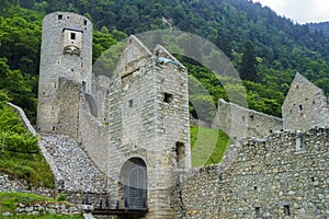 Cycleway of Pusteria valley: ruins of castle at Chiusa photo