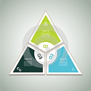 Cyclic diagram with three steps and icons.