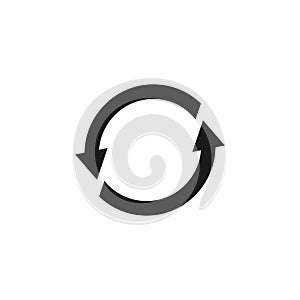 Cyclic rotation icon vector, recycling recurrence, renewal.  Vector illustration isolated on a blank background that can be edited