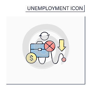 Cyclical unemployment color icon