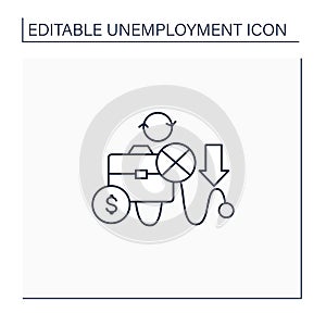 Cyclical unemployment line icon
