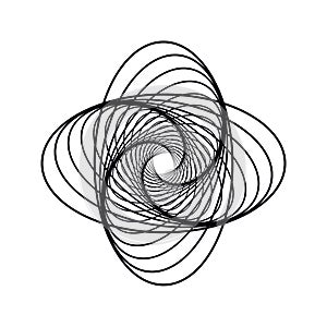 Cyclical Vortex, Spiral, Gyration. Abstract Geometric Shapes.