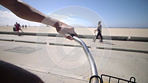 Cycling Along Venice Beach LA 04. High quality