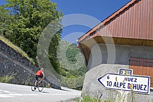 Cycling at Alpe D Huez. France photo
