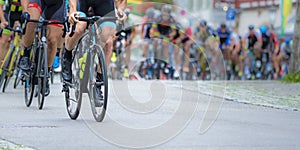 Cycling athletes in a race photo