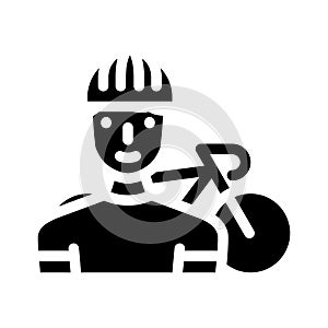 Cycling bicycle sport glyph icon vector illustration