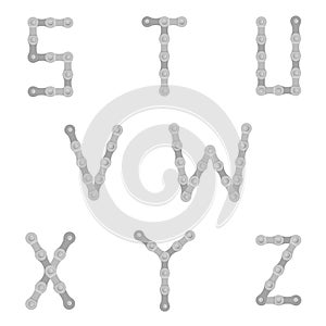 Cycling chain alphabet S to Z