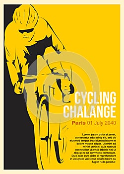 Cycling challange poster template vector illustration