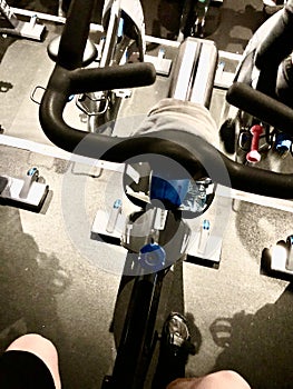 Cycling class first person view