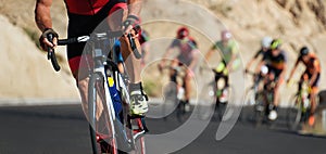 Cycling competition, cyclist athletes riding a race