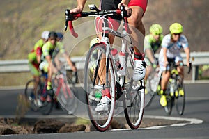 Cycling competition,cyclist athletes riding a race