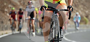 Cycling competition,cyclist athletes riding a race