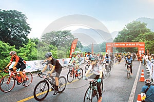Cycling event asia at montain in thailand photo