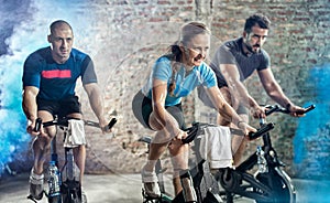 Cycling fitness class