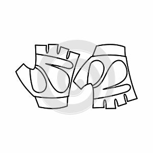 Cycling gloves icon, outline style