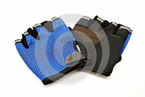 Cycling gloves on white background