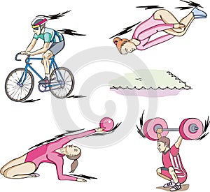 Cycling, Gymnastics, Trampoline and Weightlifting