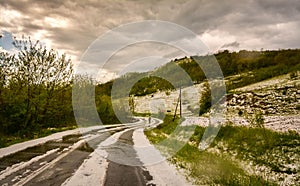 Cycling through hailstones, after an ice storm