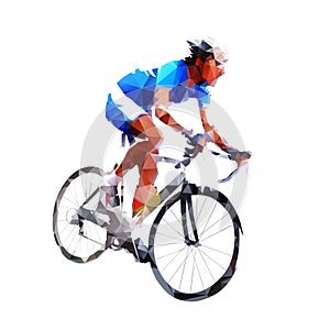 Cycling icon, geometric road cyclist