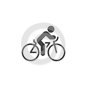 Cycling icon vector, bicycle solid flat sign, pictogram isolated on white