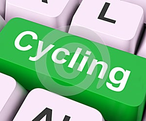 Cycling Key Means Bicycling Or Motorcycling