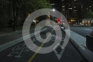 Cycling Lane in Calgary, Alberta, Canada