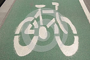 Cycling lane in urban area