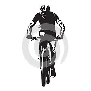 Cycling. Mountain biker vector silhouette