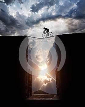 Cycling over the abyss photo