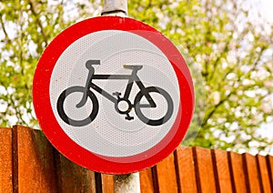 Cycling path signpost