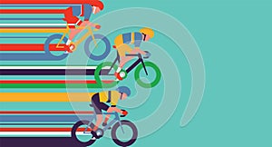 Cycling race stylized background with motion color effects vector