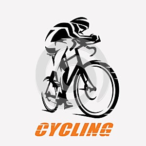 Cycling race stylized symbol