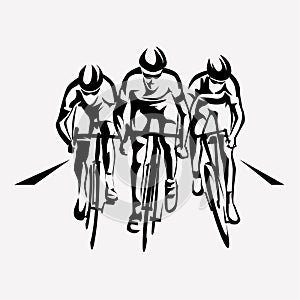 Cycling race stylized symbol