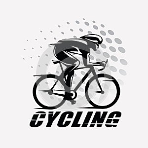 Cycling race stylized symbol