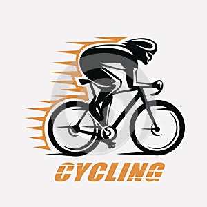 Cycling race stylized symbol