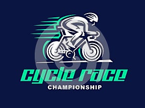 Cycling race Vector logo illustration.