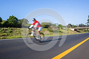 Cycling Rider Road Motion Speed Blur