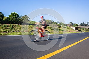 Cycling Rider Road Motion Speed Blur