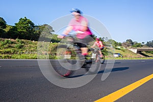 Cycling Riders Road Motion Speed Blur