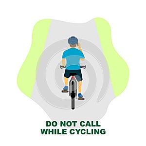 Cycling rules for traffic safety, do not call while cycling.