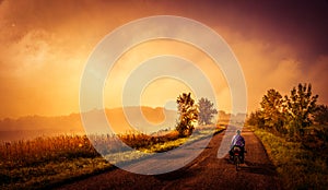 Cycling on the rural roads