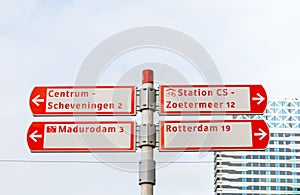 Cycling signs in The Hague, Netherlands