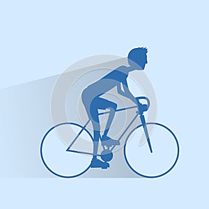 Cycling sport bicycle man silhouette, road bike