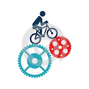 Cycling sport emblem icon