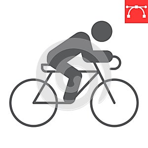 Cycling sport glyph icon