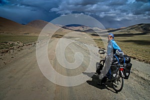 Cycling through the stunning Tibetan landscape