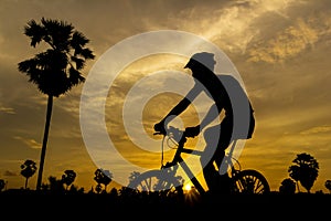 Cycling on sunset