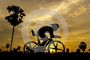 Cycling on sunset