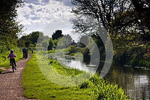 Cycling on the towpath